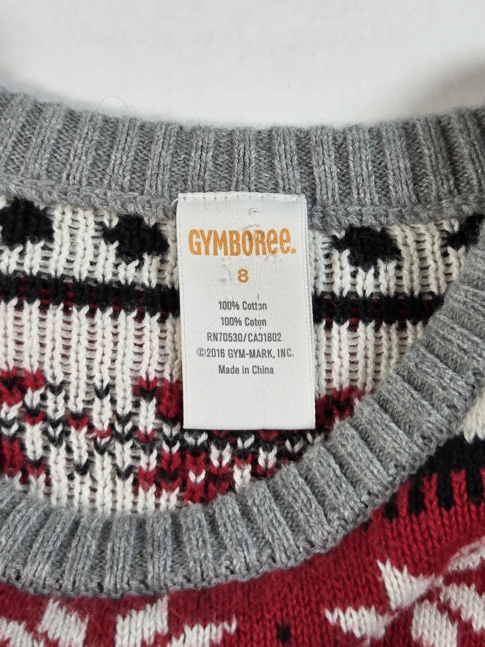 Gymboree Girls 8 Cozy Grey & Red Fair Isle Knit Holiday Sweater Dress